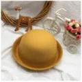 Kinder Gelber Wollener Dome Hut Britischer Stil Kleinkind Melone Mütze Schöner Stil Neu - 50-52cm / Gelb