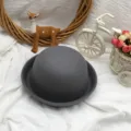 Graue Kinder Woll Melone Hut, süßer britischer Stil Kinder Filz Kappe für Jungen Mädchen. - 50-52cm / Grau