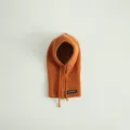 Kinder Winter warme gestrickte Kapuze Schal, dicke Wollmütze Latzhut für Babys orange - 50-54cm / Karamellbraun