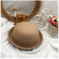 Kinder Woll-Melone Hut Camel Kuppen Filzhut britische Mode Baby Junge Maedchen Mütze - 50-52cm / Camel