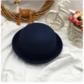 Kinder Woll Hut Dunkelblau Kinder Melone Hut Britischer Stil Süße Mode Kleinkind Mütze - 50-52cm / Marineblau