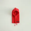 Kids red knitted hooded scarf winter warm one-piece hat thick wool baby balaclava cap - 50-54cm / Red
