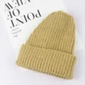 Berretto in maglia per bambini kaki unito caldo morbido inverno pullover variante - Circa 48-53cm / Curcuma
