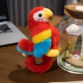 Lindo juguete de pulsera de bofetada de loro de felpa, animal de peluche suave para niños. - Pulsera Slap - Loro Rojo