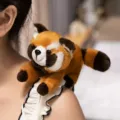 Lindo panda rojo de peluche para el hombro, muñeco de peluche magnético para uso diario. - Sentado en el Hombro - Mapache - 15cm