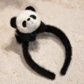 Encantadora diadema de felpa con panda, bonita cinta para el cabello de animal para niños. - Bebé Panda Gigante - Diadema - 21cm