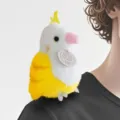 Lindo loro peluche hombro juguete cacatúa muñeca bolso colgante regalo adorable - Pájaro - Cacatúa Ninfa Amarilla Sentado en el Hombro