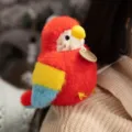 Variante peluche loro hombro, suave muñeco de peluche pájaro bonito colgante de bolso. - Pájaro - Loro Gordito Rojo Sentado en el Hombro
