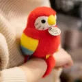 Pulsera slap de loro de peluche bonito animal juguete suave para muñeca decorativa - Pájaro - Loro Gordito Rojo Regla Individual