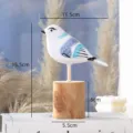Statuetta di Piccolo Uccello in Legno Massiccio Scultura Decorazione Tavolo Stile Nordico - Bianco