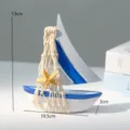 Modello in miniatura di barca a vela in stile mediterraneo decorazione da scrivania. - Stile a Rete / Blu scuro