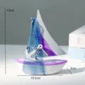 Mini modello di barca a vela in stile mediterraneo decorazione da scrivania e casa. - Stile a Rete / Viola