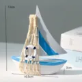 Modello di barca a vela in stile mediterraneo decorazione da scrivania in ferro e legno. - Stile a Rete / Azzurro