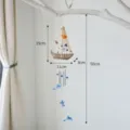 Bonito carillón de viento de madera barco de vela náutico con decoración colgante - Colgante Ancla Bote Pequeño
