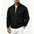 Chaqueta bomber hombre negra casual forrada ligera ropa de abrigo elegante diario - S / Negro