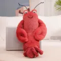 Lindo peluche de langosta roja, almohada de cangrejo creativa decoración textil hogar. - Langosta / 22cm