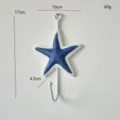 Gancio da parete stella marina blu bianco stile mediterraneo decorazione creativa - Gancio a Stella Marina Blu e Bianco