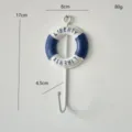Gancho de pared de salvavidas azul y blanco estilo mediterraneo decoracion hogar - Gancho de Salvavidas Azul y Blanco
