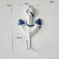 Gancho de pared de ancla azul y blanco estilo mediterráneo colgador decorativo creativo hogar - Gancho de Ancla de Hierro Azul y Blanco