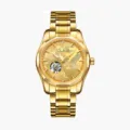Gold automatic mechanical watch for men skeleton hollow dial luxury waterproof wristwatch - 926 Gold
