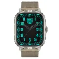 Bluetooth smart watch with square metal case and mesh strap for sports and health tracking. - Magnetic Mesh Gold