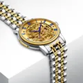 OLIKA Two-Tone Stainless Steel Automatic Skeleton Mechanical Men's Watch Gold Dial - Gold