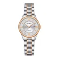 Two-tone stainless steel quartz women watch with calendar white dial casual wristwatch - Rose Gold