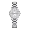 Women quartz watch stainless steel waterproof sapphire crystal silver analog casual wrist watch - Silver