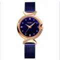 OLIKA women's waterproof watch, blue mother of pearl dial, fish tail rhinestone bezel. - Blue Case Blue Dial