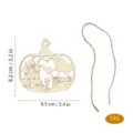 Colgante de calabaza Halloween de madera rodaja virgen DIY decoracion con cuerda. - Estilo A / 1 Pieza/Pack