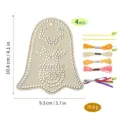 Halloween houten kruissteek DIY set met gekleurde garens en naalden voor kinderen - Klokvormige Stijl Kit C / 1-delige verpakking