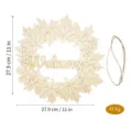 Wooden maple leaf wreath door hanging with welcome sign and rope for autumn DIY decor. - Welcome Maple Style (H) / 1 Piece Pack