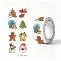 Weihnachtsaufkleber Rolle 500 Stk. Weihnachtsmann Schneemann Baum Geschenketiketten Siegel. - Weihnachtliche Illustration Stil (B) / 500 Stück/Packung / Buchstabe B