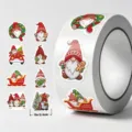 Rotolo adesivi gnomi di natale 500pz etichette decorative sigillo regalo 2.5cm - Lettera E