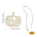 Adorno colgante de calabaza de Halloween de madera rodaja de madera virgen DIY con cuerda - Patrón H / Paquete de 1 Pieza