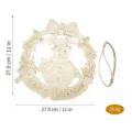 Wooden Christmas snowman wreath hanging sign DIY holiday door decor with hanging string. - Christmas Snowman Style (Z) / 1 Piece Pack