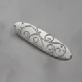 Pince à cheveux rétro française barrette élégante relief baroque détail accessoire mode coiffure tendance - Pinces à cheveux bec de canard / Argent