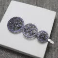 Pince à cheveux ronde ajourée en strass vintage coréenne barrette élégante métal - Bleu