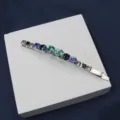 Pince à cheveux minimaliste en pierre précieuse colorée épingle élégant cristal brillant accessoire - Lettre B