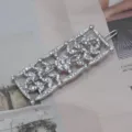 Barrette a cheveux strass argente vintage elegante pince a cheveux cristal pour femmes - Style B (Strass Rectangulaire)