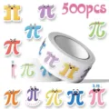 500 Stk süße Cartoon Pi mathematische Symbole Aufkleber Rolle für Tagebuch Siegeln Basteln - 500 Blatt/Rolle