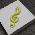 Broche note de musique clé de sol en émail vert pour étudiants et accessoires de vêtements de musique. - Vert Lumineux