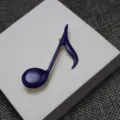 Handcrafted blue enamel musical note brooch detail shot, stylish clothing accessory for students. - Dark Blue