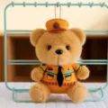 Cute police bear plush toy firefighter doll mini keychain bag pendant soft stuffed animal - Firefighter Bear