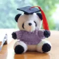 Cute graduation panda plush toy with doctoral cap and knitted sweater for school graduation gift. - Doctor Hat Panda Pendant / Purple Sweater