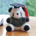 Peluche panda di laurea con cappello da dottore e maglione verde, grazioso regalo studenti. - Ciondolo Panda Cappello da Dottore / Maglione Verde Scuro