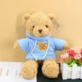 Cute teddy bear plush doll wearing a soft blue hoodie, perfect gift and toy for kids. - 30 cm / Blue Hoodie Style