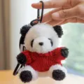 Simpatico portachiavi panda in peluche con maglione rosso giocattolo animale soffice per zaino - Ciondolo Panda / Maglione Rosso