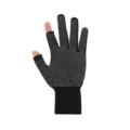 Black half-finger anti-slip work gloves with white dotted grip for driving and daily handling. - Two-Fingerless Dispensing Style / 6 Pairs/Pack / Black