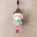Close-up detail shot of the cute Yungang Grottoes Buddha plush pendant, soft texture and charms. - Little Red Buddha [Lanyard + Joy]